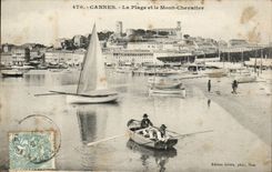 Cannes CPA the beach and the mount Knight