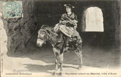 CPA Paysanne das zum Markt geht bemisst Azurblau (Eselseselmaultier)