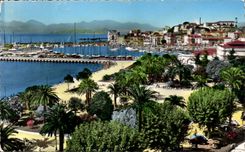 Cannes CPA the garden and the port