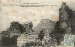 Tal Gillette-CPA des VAr und des Esteron und Ruinen des alten Schlosses