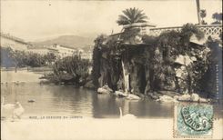 Nettes CPA die Kaskade des Gartens