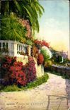 Menton - Way flowered at the border - CPA