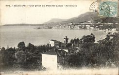 Menton - Seen from of the Holy Bridge Louis - Border - CPA