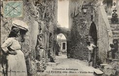 La Turbie - Old street - pregnant Woman - child - CPA