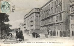 Nettes CPA Hotel vom Mittelmeer und Hotel Westminster (Automobil und Barouche)