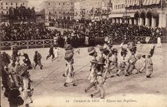 Nettes CPA Carnaval verjagt mit den Schmetterlingen (die Schmetterlinge carnval)