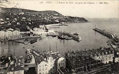 Nettes CPA Hereinkommen des Hafens gesehen vom Schloss