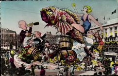 Netter MODERNER KARTE Karnevals-Behalter 1955 n°1 der dort Stichel dort reibt