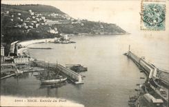 Netter CPA Eingang des Hafens