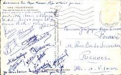 Villefranche MODERN CARD Seen on bay and the course Ferrat