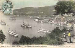 Villefranche CPA the squadron Surroundings of Nice (boats armours)