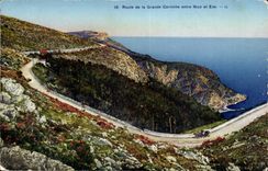 Route de la large Cornice between Nice and Eze - CPA