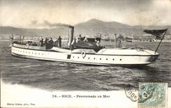 Nettes - in Meer gehen - Boot - CPA