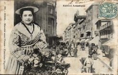 Nette - mit den Blumen Fleurist Nicoise vermarkten - Frau - Phantasie - CPA