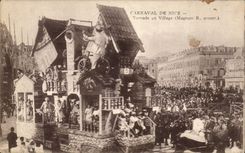 Netter - Karneval von Nizza - Tornado am Dorf-Fahrrad-Radfahrer - CPA