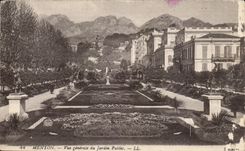 Menton - View of the Park - CPA