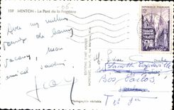 Menton - the Bridge of Frontier - CPA