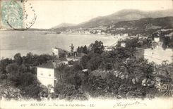 Menton - Sight Towards the Cape Martin - CPA