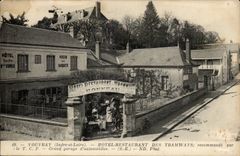 Vouvray - Hotel Restaurant des Tramways - recommande par le grand garage des automobiles - CPA 