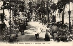 Tours - Le Boulevard Beranger - Le Marche aux Fleurs - CPA 