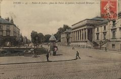 Tours - Palais de Justice et Place du Palais de Justice - Boulevard Beranger - CPA 