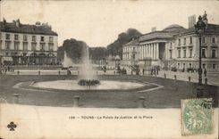 Tours - Le Palais de Justice et la Place - CPA 