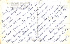 Langeais CPA Le chateau facade interieure et le jardin