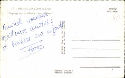 Meung on the Loire MODERN CARD Landscape on the river Mauves