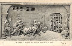 Low Orleans CPA relief of Statue of Jeanne of arc the prison