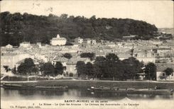 Saint Mihiel - in six charts - the Meuse - the Quay of Accacias - the Castle of Annonciades - CPA