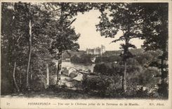 Pierrefonds CPA gesehen auf das Schloss genommen von der Terrasse der stummen Frau