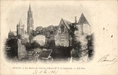 Senlis CPA ruins of the castle Henri IV and the cathedral