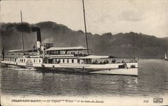 CPA Evian les Bains the Evain vapor and the dimension of Savoy (boat)