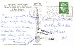 CPM Chamonix mont Blanc Le chemin de fer du Montenvers La mer de glace les grandes Jorasses la dent du Geant et Charmoz