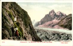 Chamonix CPA Le mauvais pas et la mer de glace