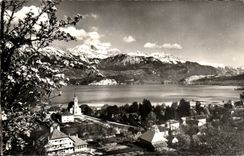 Annecy Lake MODERN CARD Sevrier View and the Spinner
