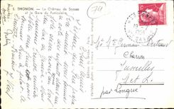 Thonon CPa the castle of Sonnaz and Train station of the funicular