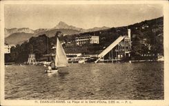 Evian les Bains CPa the beach and the tooth of Orche
