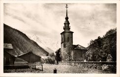 Argentiere CPA the church and Mont Blanc