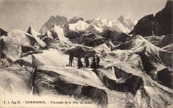 Chamonix CPA Traversee de la mer de glace