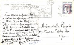 MODERN CARD Mountain of the Mount Blanc the green needle