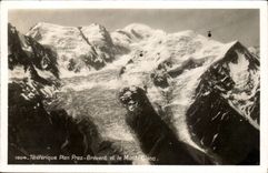 MODERN CARD Plane Teleferic Praz Brevent and the Mount Blanc