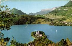 CPA Lake Annecy Duingt the castle and the bay of Talloires