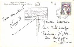 CPA Lake Annecy Duingt the castle and the bay of Talloires