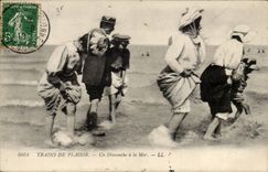 CPA Excursion trains One Sunday to the sea (folklore)