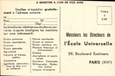 Paris ecole universelle CPA Inscription de eleves et expedition des cours (exelmans)