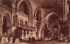 Angouleme CPA Interieur de la cathedrale Saint Pierre sous le domination anglaise (d'apres une estampe de l'epoque)
