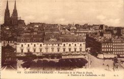 Clermont Ferrand - the Place of Jaude and the Theater and the Cathedral - Panorama - CPA