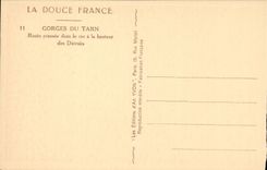 Falls of the Tarn - Road creusee in the Rock at the level of the Straits - CPA