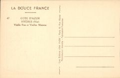 Hyeres - alte Frau Strasse und alte Hauser CPA